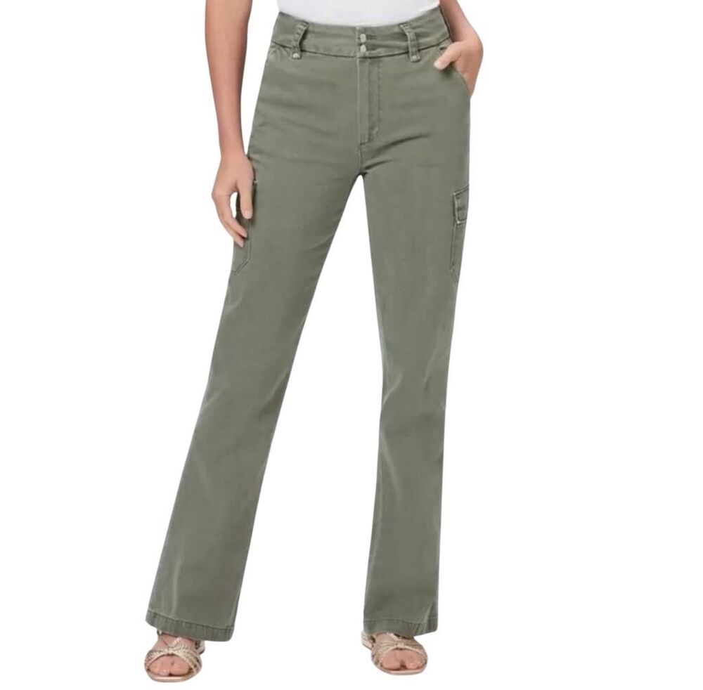 PAIGE $249 Dion Cargo Pants Vintage Ivy Green High Rise Utility Womens 33 NEW